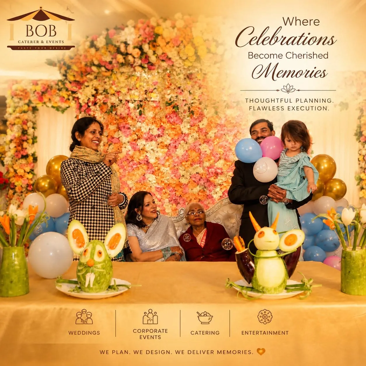 Whimsical Balloon Backdrop & Cake Table #25 - BoB Caterer & Events Kolkata