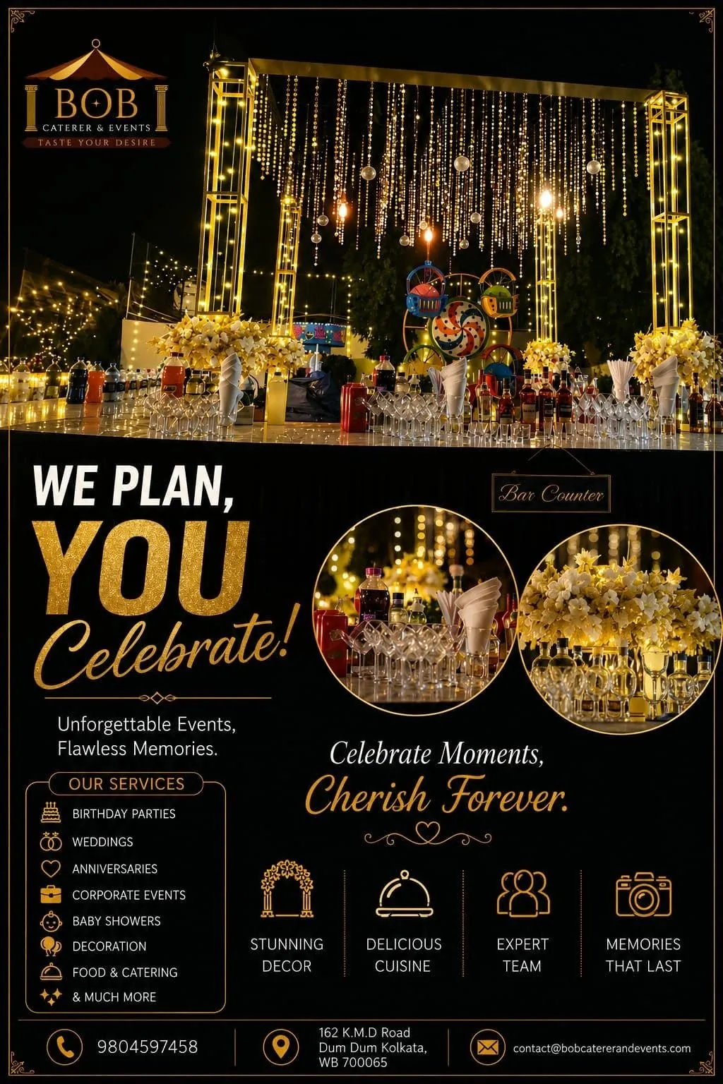 Starlight Bar Counter and Crystal Chandelier Dining Lounge Kolkata
