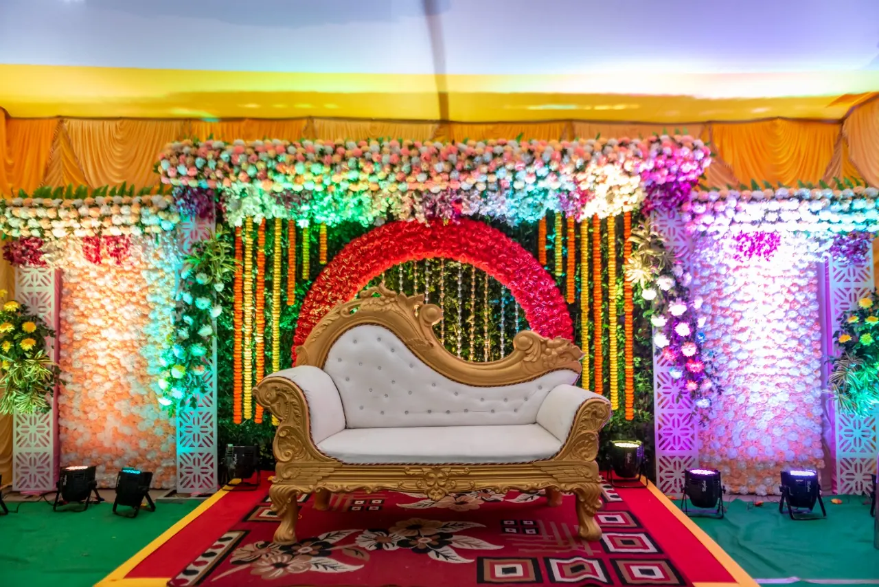 Bridal Stage Floral Backdrop #52 - BoB Caterer & Events Kolkata