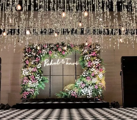 Bridal Stage Floral Backdrop #100 - BoB Caterer & Events Kolkata